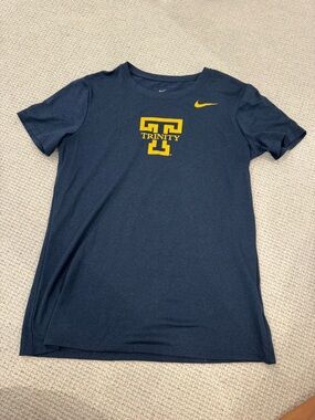 Nike Navy Short-Sleeve T-Shirt with Yellow Trinity Logo